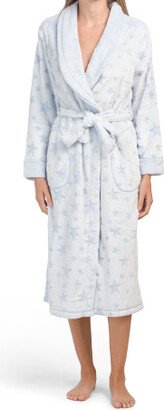 TJMAXX Plush Burn Out With Stars Long Cozy Robe For Women