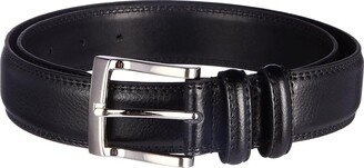 Pebble Grain 32mm Leather Belt (Black) Men's Belts