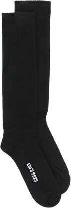 Ribbed-Knit Knee-High Socks