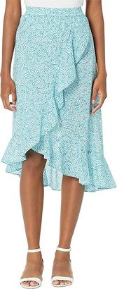 Uzumaki Wrap Skirt (Turquoise) Women's Skirt