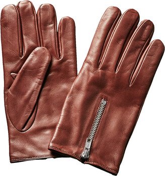 Men's Brown Cashmere-Lined Nappa Gloves