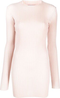 Pleated Long-Sleeved Minidress