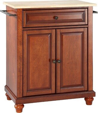 Cambridge Natural Wood Top Portable Kitchen Island - Classic Cherry