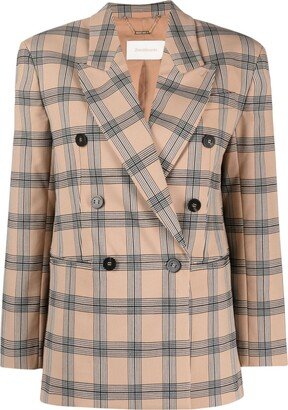 Luminosity checked double-breasted blazer