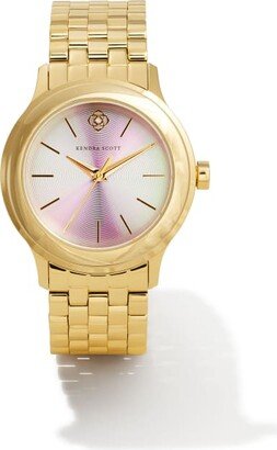 Alex Gold Tone Stainless Steel 35mm Watch in Light Iridescent Sunray