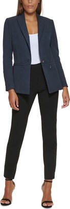 Petite One-Button Blazer-AA