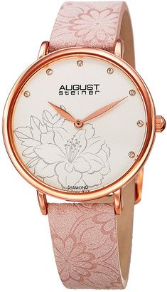 Women's Leather Diamond Watch-AA