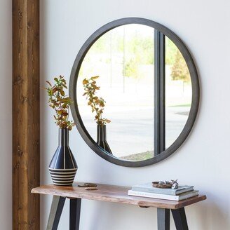 Safia Dark Mango Wood Round Mirror