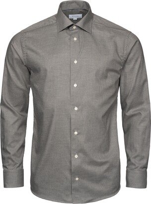 Slim Fit Non-Iron Micro Check Flannel Dress Shirt