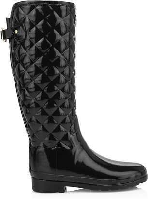 Refined Gloss Tall Quilted Rubber Rain Boots