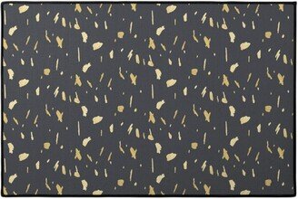 Door Mats: Blobs - Gold On Charcoal Door Mat, Gray