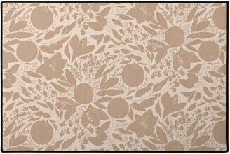 Door Mats: Winter Florals - Neutral Door Mat, Beige