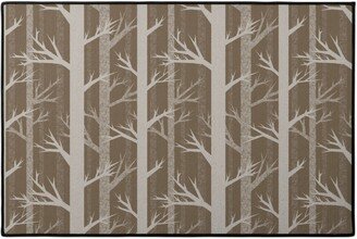 Door Mats: Winter Woods - Fawn Door Mat, Brown