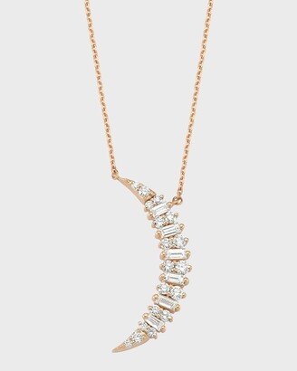 BeeGoddess Crescent Round and Baguette Diamond Necklace