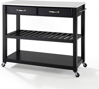 White Granite Top Kitchen Prep Cart