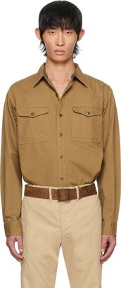 Tan Spread Collar Shirt