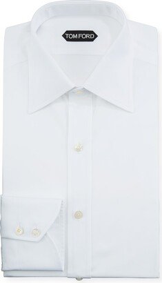 Men's Solid Poplin Dress Shirt-AA