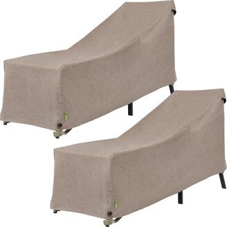 Modern Leisure® Garrison Patio Chaise Lounge Cover, Waterproof, 65L x 28W x 29H, Sandstone, 2-Pack