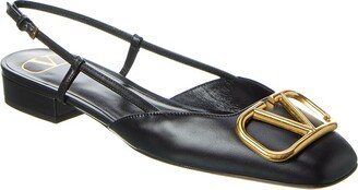 Vlogo Leather Slingback Flat-AA