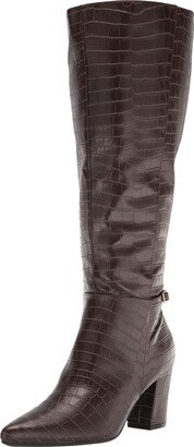 Womens Stratford-WC Wide Calf Knee High Boot Dark Chocolate Croco 9.5 M