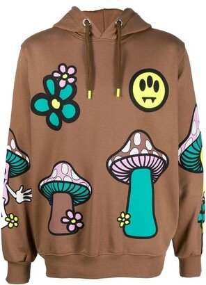 Mushroom-Print Cotton Hoodie