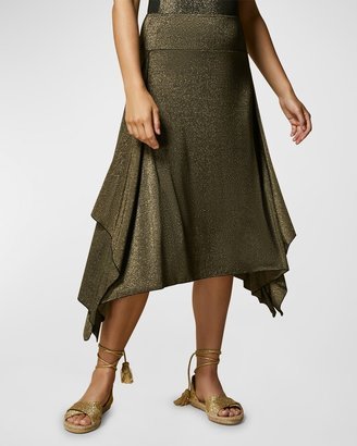 Oleandro Shimmer Handkerchief Midi Skirt