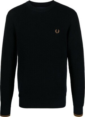 Logo-Embroidered Waffle-Knit Jumper