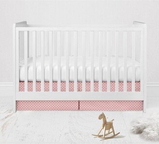 Pin Dots Crib/Toddler Bed Skirt - Coral