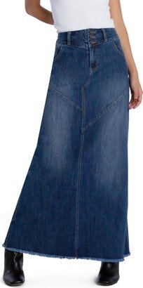 Wash Lab Denim Pieced Denim Maxi Skirt