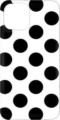 Custom Iphone Cases: Polka Dot - Black And White Phone Case, Silicone Liner Case, Matte, Iphone 12 Pro Max, Black