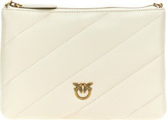 Logo Plaque Quilted Strapped Mini Clutch Bag-AB