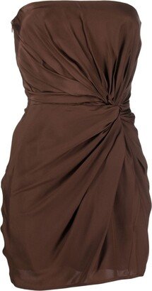 Hirata twisted silk-satin minidress