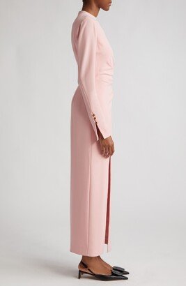 Rose Detail Long Sleeve Sheath Dress