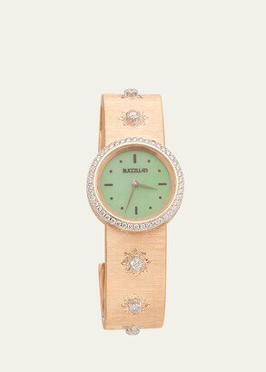 Macri 18k Pink Gold, Jade and Diamond Watch