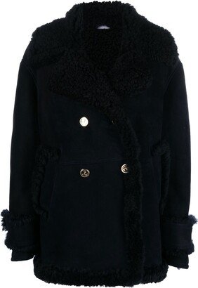 Double-Breasted Shearling Peacoat-AB