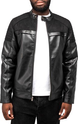 Faux Leather Jacket with Faux Fur Lining