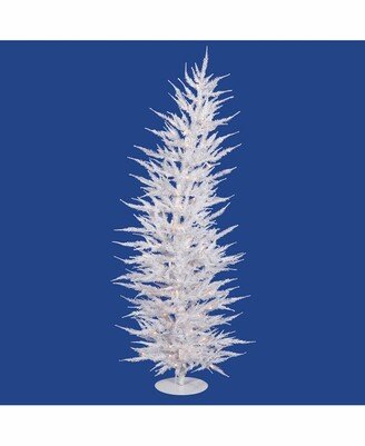 6 ft White Laser Artificial Christmas Tree With 150 Clear Lights