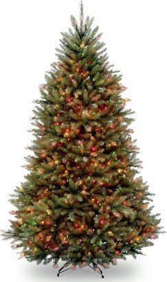 National Tree Company 7 ft Pre-Lit Artificial Full Christmas Tree, Green, Dunhill Fir, Multicolor Lights, Includes Stand