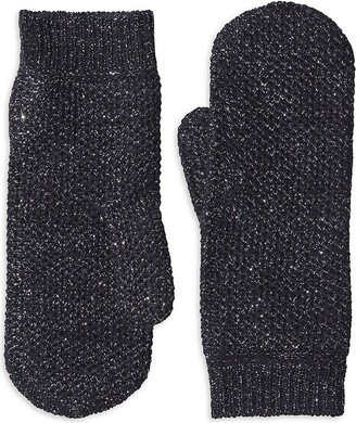 Metallic Honeycomb Stitch Cashmere Mittens