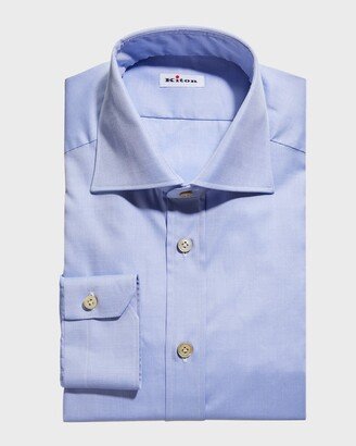 Men's Solid Twill Dress Shirt-AB