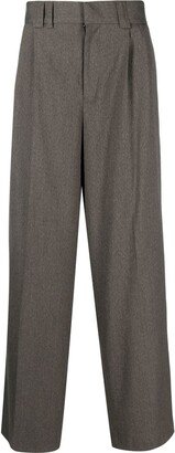 Wide-Leg Tailored Trousers-BE