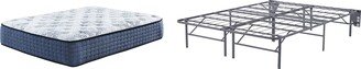 Mt Dana Plush White/Blue 2-Piece Mattress Package-AA