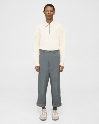 Cotton Twill Wide-Leg Pant-AA