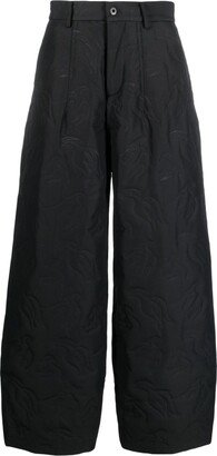 Black Deconstructed Wide-Leg Trousers