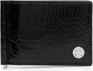 Medusa-plaque leather bi-fold wallet