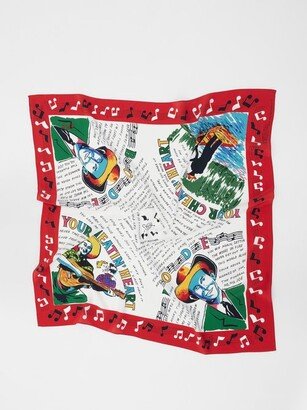 Honky Tonk Music-print Silk Scarf