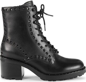 Studded Leather Combat Boots-AA