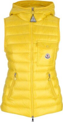 Logo Patch Zip-Up Hooded Down Gilet-AA