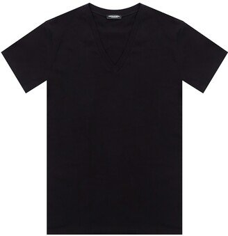 V-neck T-shirt - Black-AA