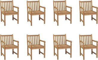 Patio Chairs 8 pcs Solid Teak Wood-AA